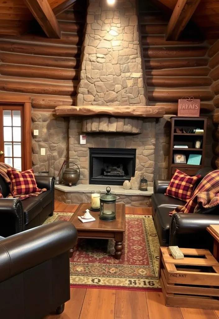 21 Corner Fireplace Living Room Layout Ideas That Will Make You Want to Snuggle Up! - 1. Rustic Retreat