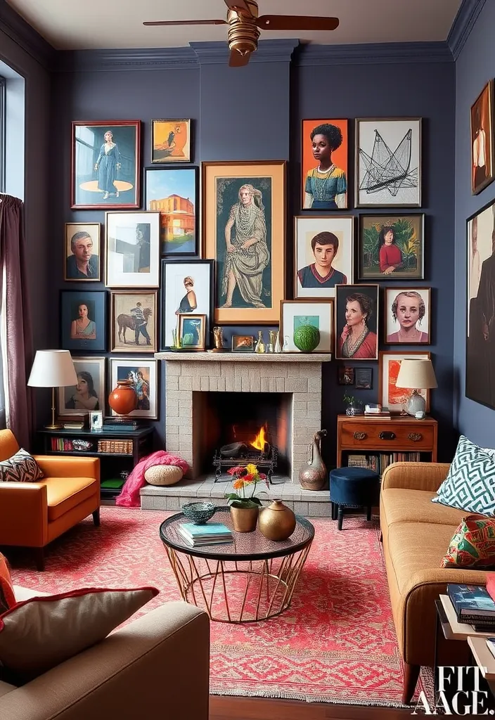 21 Corner Fireplace Living Room Layout Ideas That Will Make You Want to Snuggle Up! - 14. Artful Abode