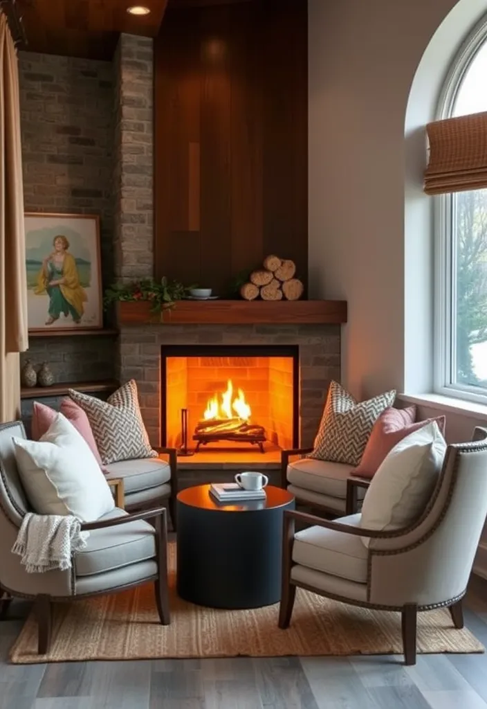 21 Corner Fireplace Living Room Layout Ideas That Will Make You Want to Snuggle Up! - 15. Cozy Nook