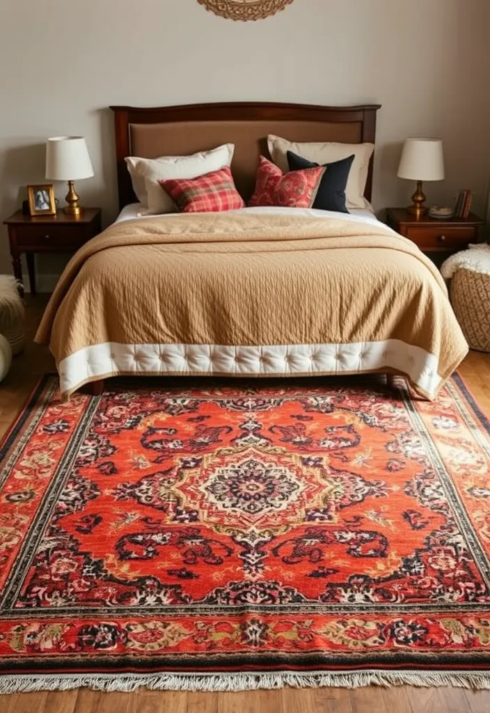 21 Country Teen Bedroom Ideas That'll Transform Your Space into a Cozy Retreat! - 21. Vintage-Inspired Rugs