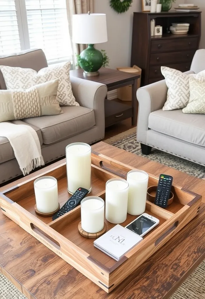 21 Cozy Modern Farmhouse Living Room Ideas You'll Want to Copy! - 17. Add Decorative Trays