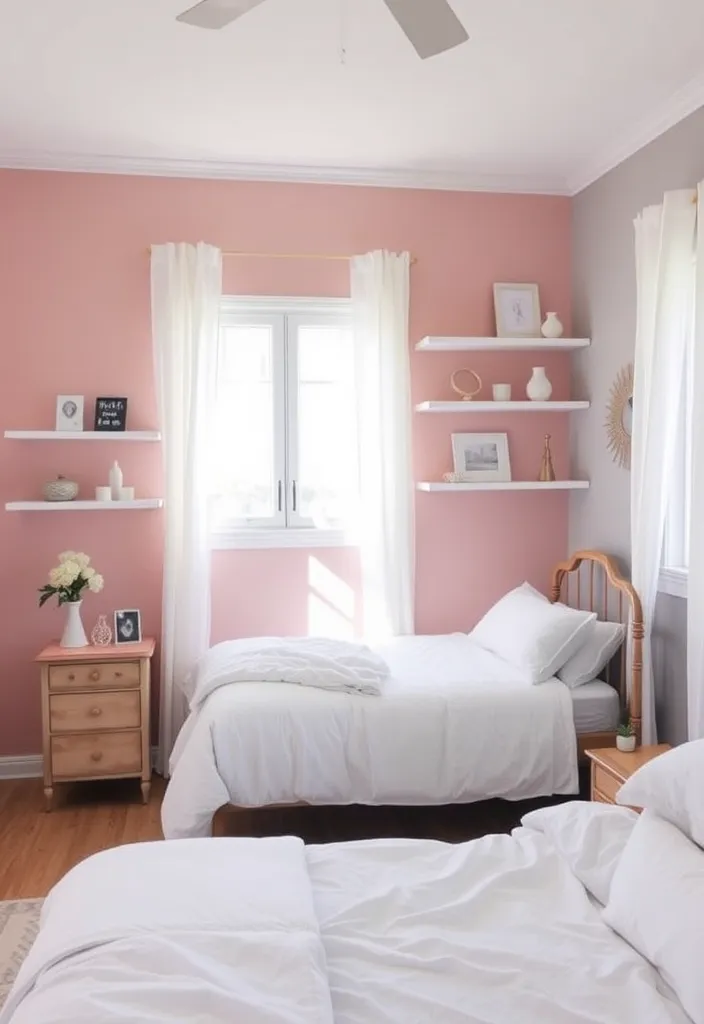 21 Dusty Pink Bedroom Ideas That Will Make You Swoon! - 1. Dusty Pink Accent Wall