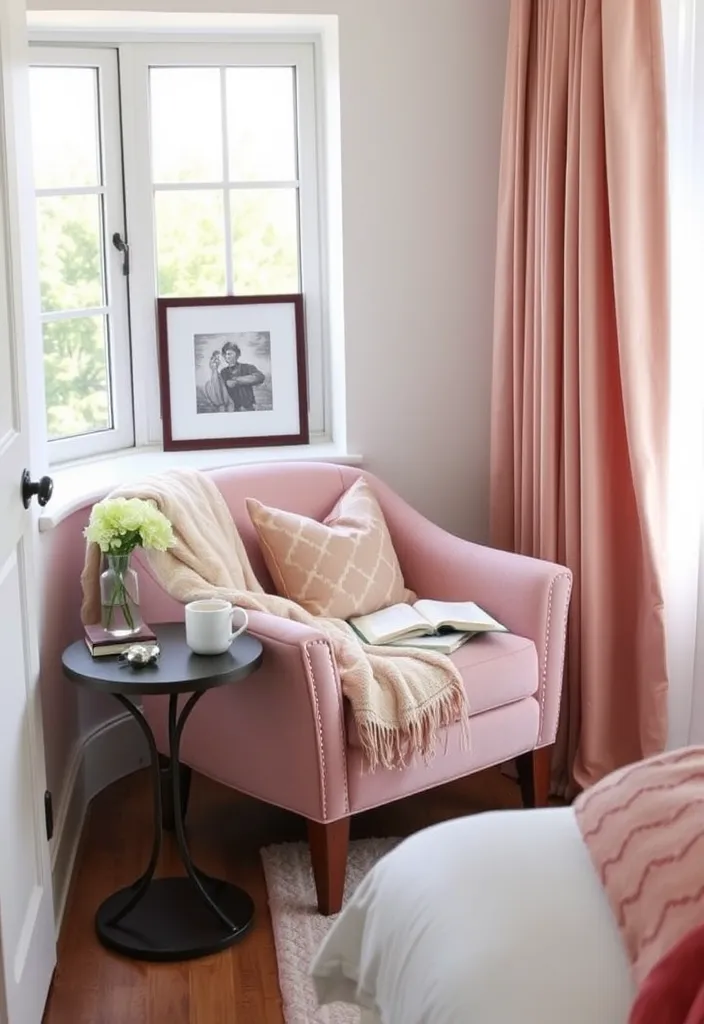 21 Dusty Pink Bedroom Ideas That Will Make You Swoon! - 17. Dusty Pink Accent Chair
