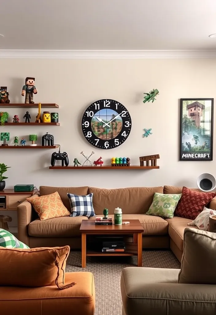 21 Minecraft Living Room Ideas That'll Transform Your Space into a Gamer's Paradise! - 15. Game-Inspired Accessories