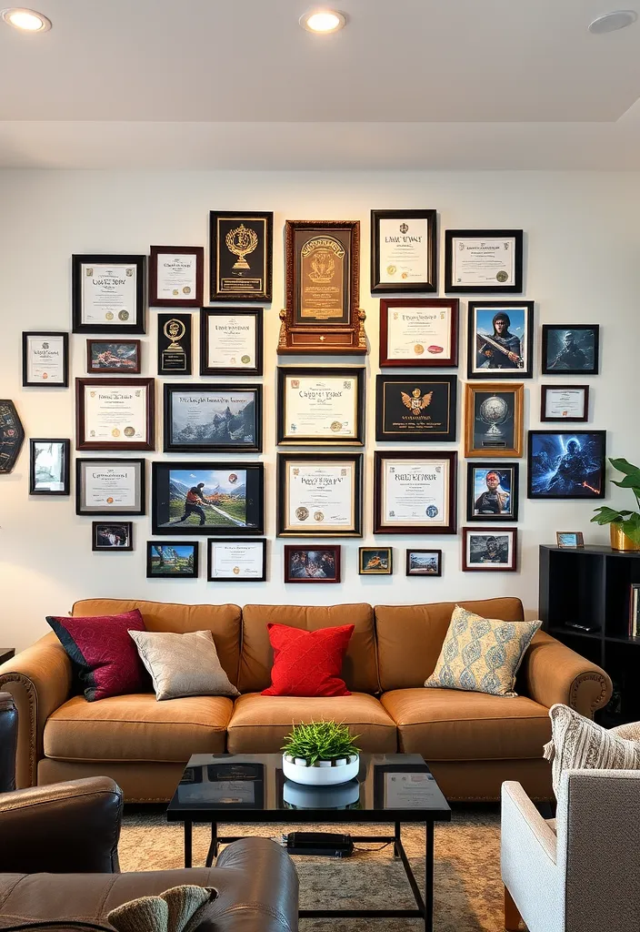 21 Minecraft Living Room Ideas That'll Transform Your Space into a Gamer's Paradise! - 17. Gamer's Wall of Fame