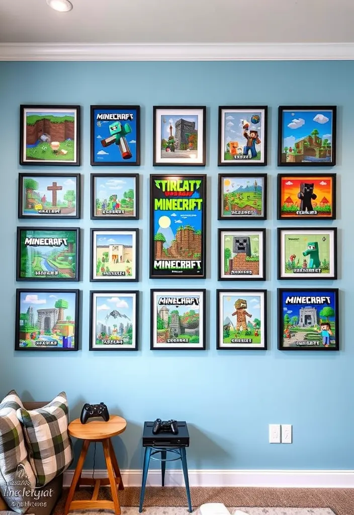 21 Minecraft Living Room Ideas That'll Transform Your Space into a Gamer's Paradise! - 2. Pixel Art Wall Decor