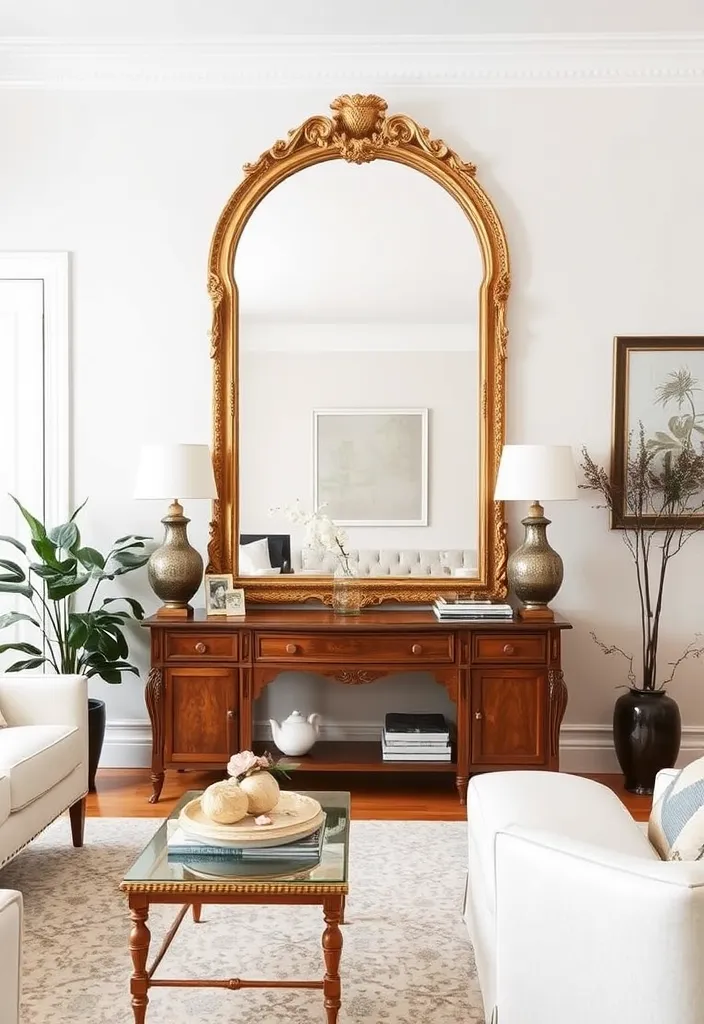 21 Old Money Living Room Ideas That Will Elevate Your Space to Luxury! - 13. Vintage Mirrors