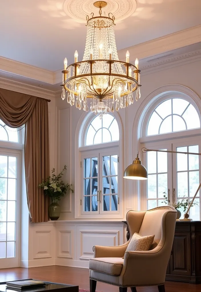 21 Old Money Living Room Ideas That Will Elevate Your Space to Luxury! - 4. Statement Lighting