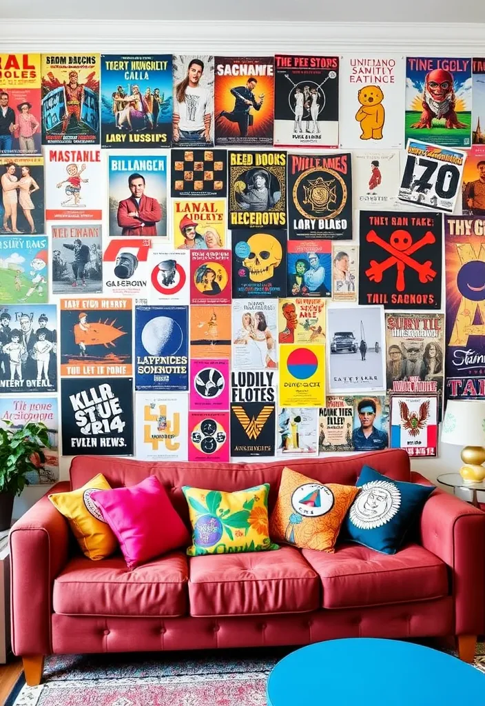 21 Poster Wall Aesthetic Ideas That'll Transform Your Space Instantly! - 11. Eclectic Mix