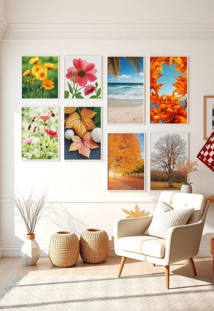 21 Poster Wall Aesthetic Ideas That'll Transform Your Space Instantly! - 12. Seasonal Themes