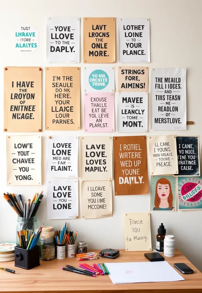 21 Poster Wall Aesthetic Ideas That'll Transform Your Space Instantly! - 13. Artistic Quotes