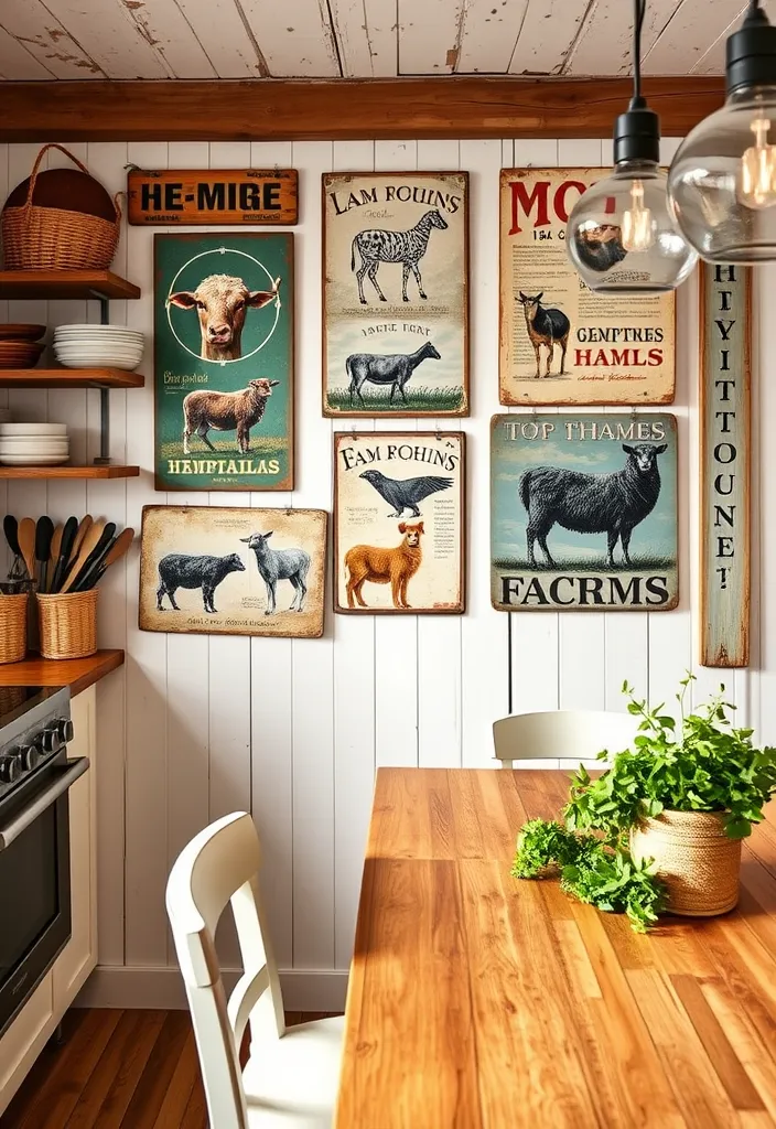 21 Poster Wall Aesthetic Ideas That'll Transform Your Space Instantly! - 14. Rustic Farmhouse Style