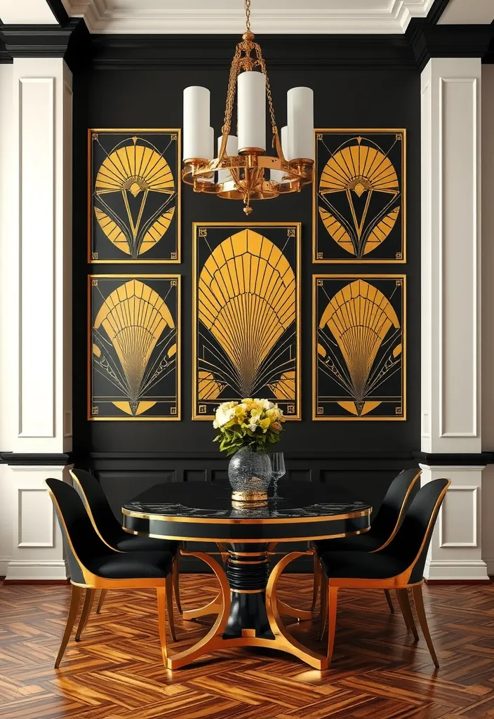 21 Poster Wall Aesthetic Ideas That'll Transform Your Space Instantly! - 9. Art Deco Glam
