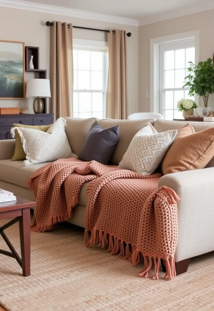 21 Simple House Design Ideas That Will Transform Your Space! - 11. Layered Textiles