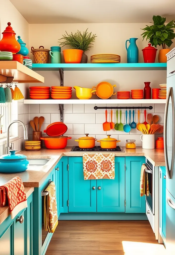 21 Simple House Design Ideas That Will Transform Your Space! - 20. Colorful Kitchen Accessories