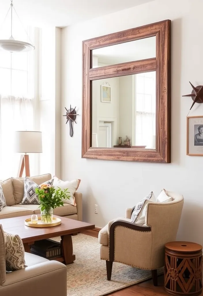21 Small Western Living Room Ideas You’ll Want to Steal Right Now! - 17. Use Mirrors for Depth