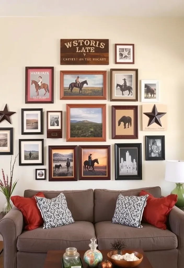 21 Small Western Living Room Ideas You’ll Want to Steal Right Now! - 6. Display Western Art