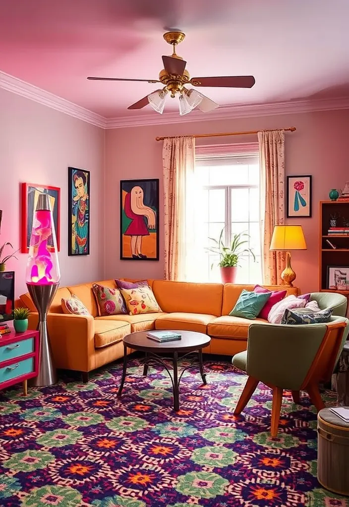 21 Stunning Lamps Living Room Ideas That Will Transform Your Space! - 11. Retro Glow