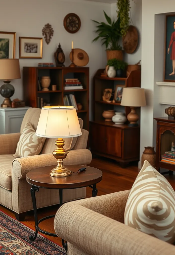 21 Stunning Lamps Living Room Ideas That Will Transform Your Space! - 7. Vintage Revival