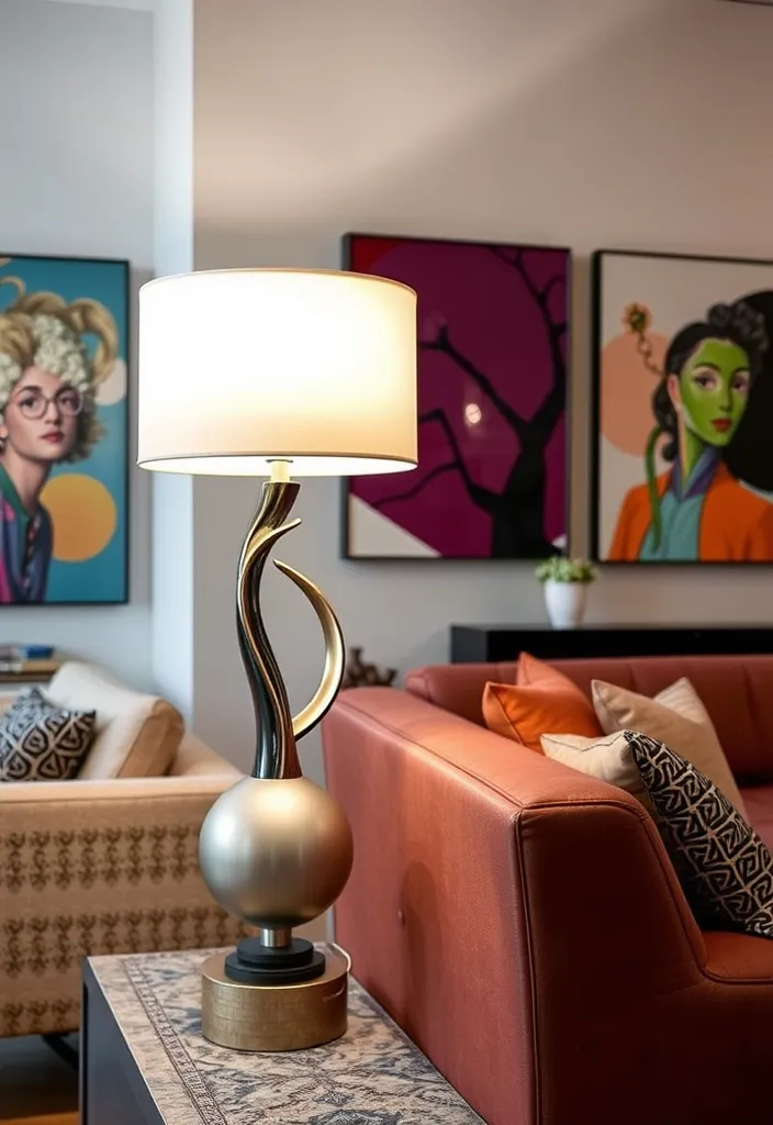21 Stunning Lamps Living Room Ideas That Will Transform Your Space! - 9. Artful Illumination