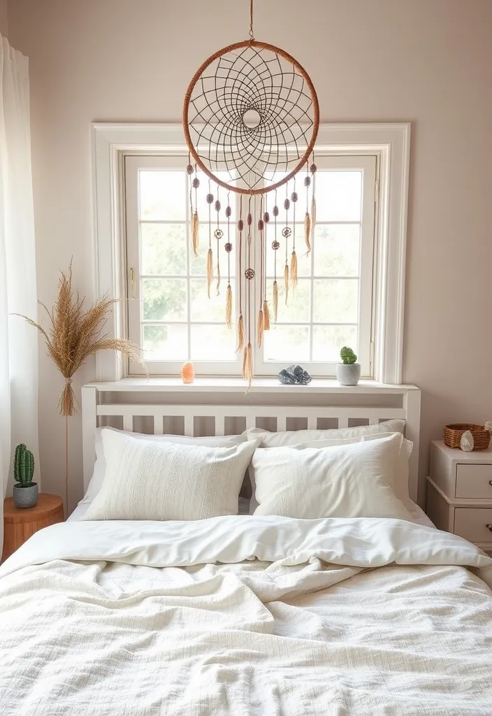 22 Boho Chic Bedroom Ideas That'll Make You Feel Like You're in a Dream! - 17. Dreamcatchers and Spiritual Accents