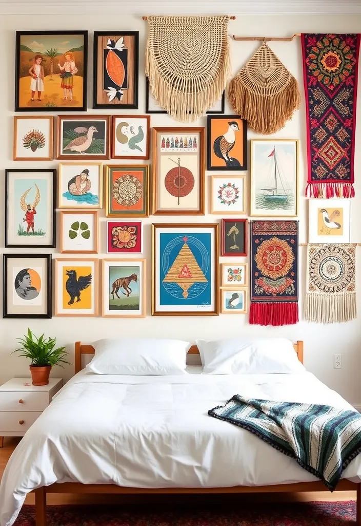 22 Boho Chic Bedroom Ideas That'll Make You Feel Like You're in a Dream! - 4. Bohemian Wall Art