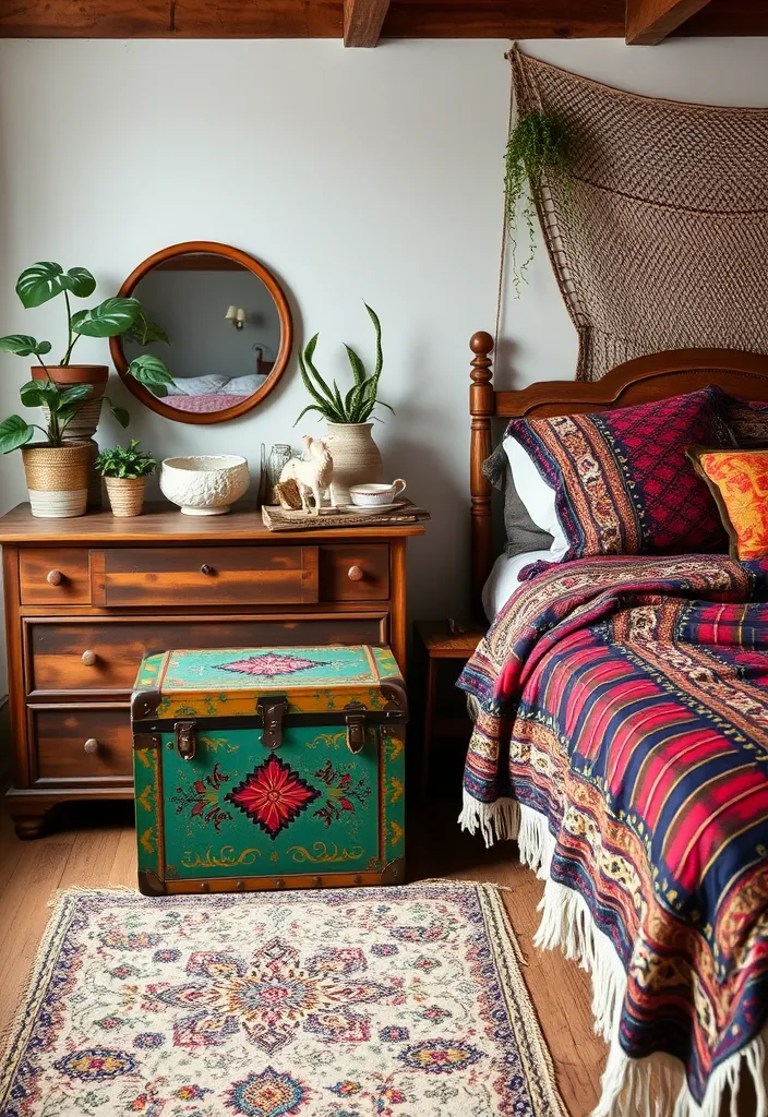 22 Boho Chic Bedroom Ideas That'll Make You Feel Like You're in a Dream! - 5. Vintage Furniture Finds