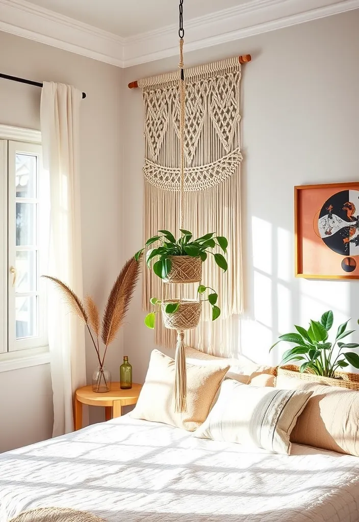 22 Boho Chic Bedroom Ideas That'll Make You Feel Like You're in a Dream! - 9. Macrame Accents