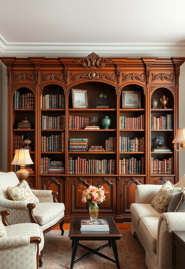 22 Bookshelves in Living Room Ideas That'll Transform Your Space Instantly! - 12. Vintage Finds