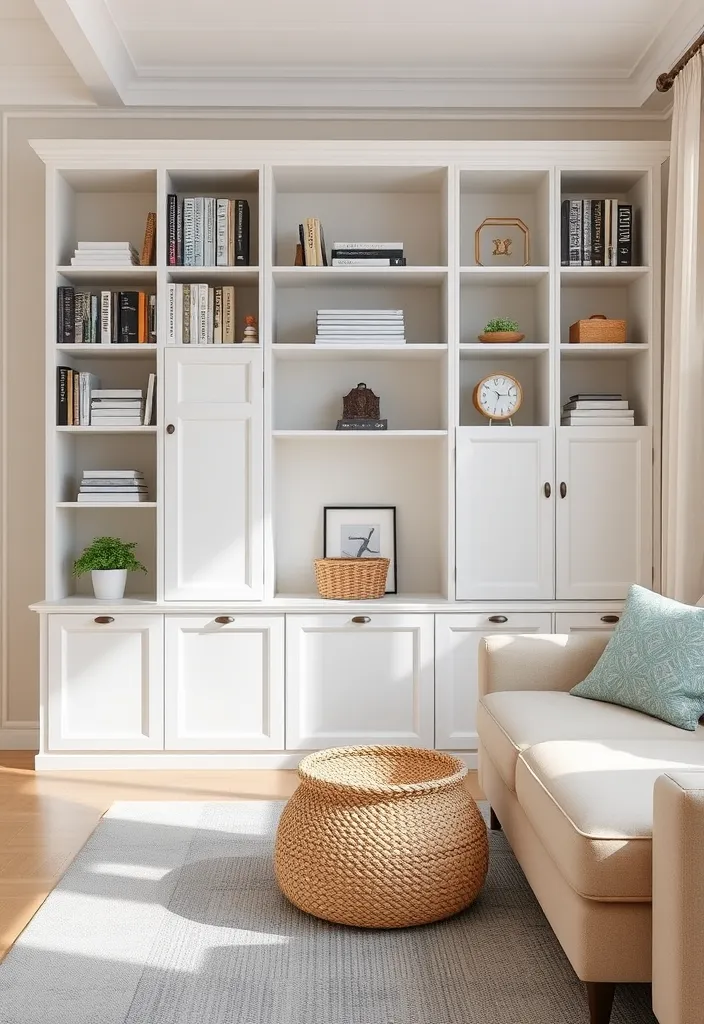 22 Bookshelves in Living Room Ideas That'll Transform Your Space Instantly! - 15. Smart Storage Solutions