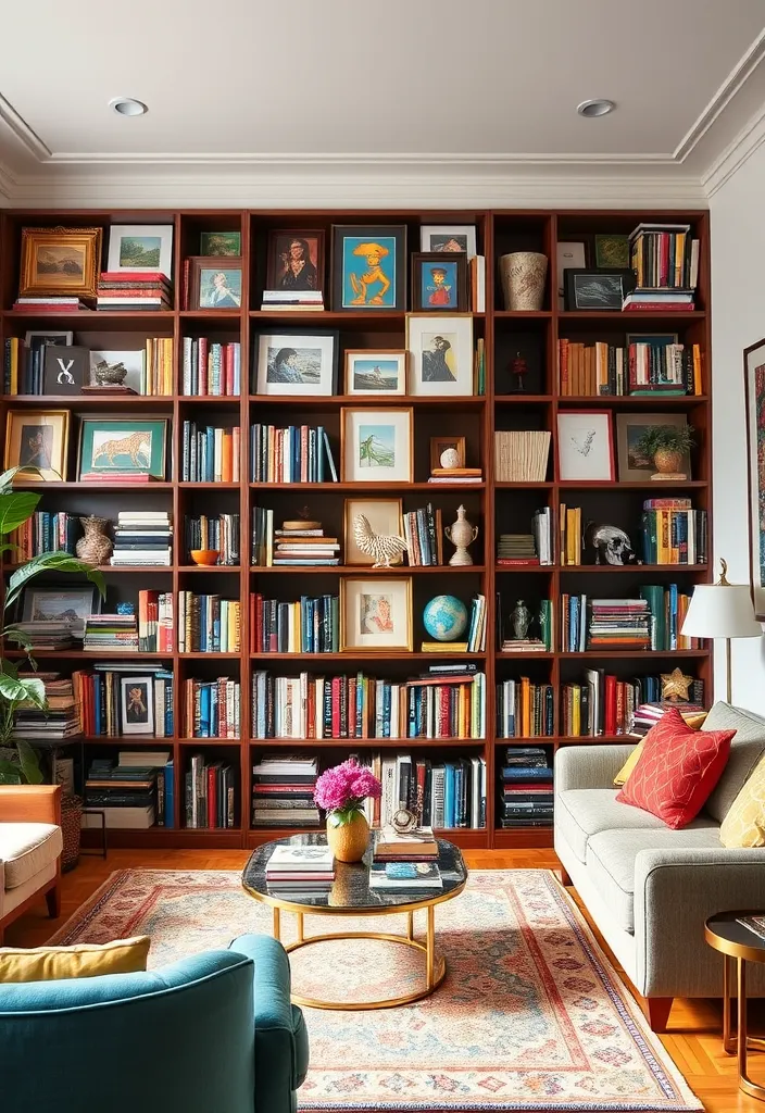 22 Bookshelves in Living Room Ideas That'll Transform Your Space Instantly! - 16. Eclectic Mix