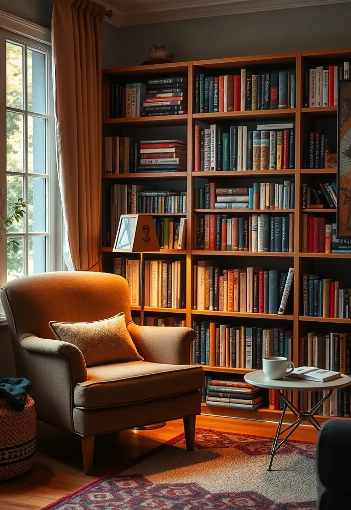 22 Bookshelves in Living Room Ideas That'll Transform Your Space Instantly! - 19. Cozy Reading Corner