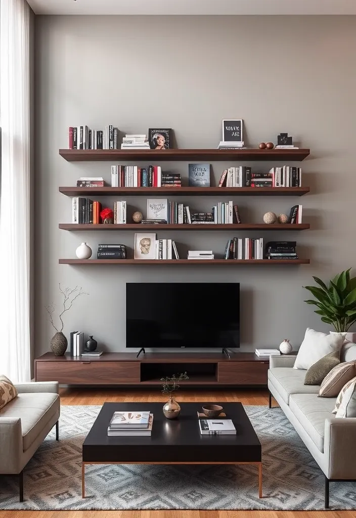 22 Bookshelves in Living Room Ideas That'll Transform Your Space Instantly! - 4. Floating Bookshelves