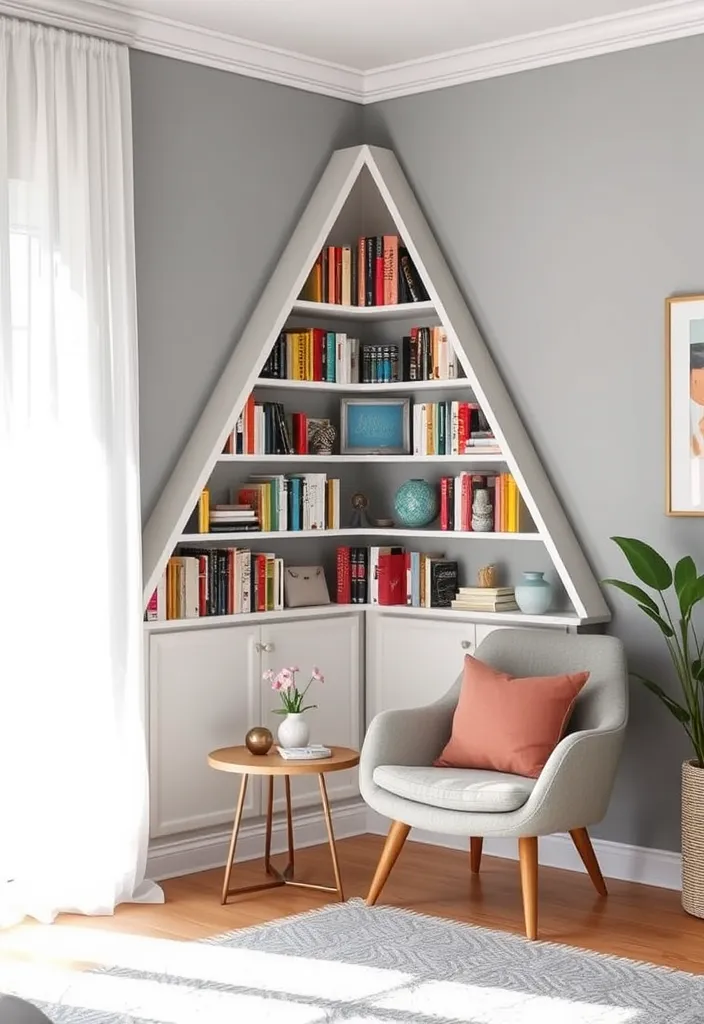 22 Bookshelves in Living Room Ideas That'll Transform Your Space Instantly! - 5. Corner Bookshelf Delight