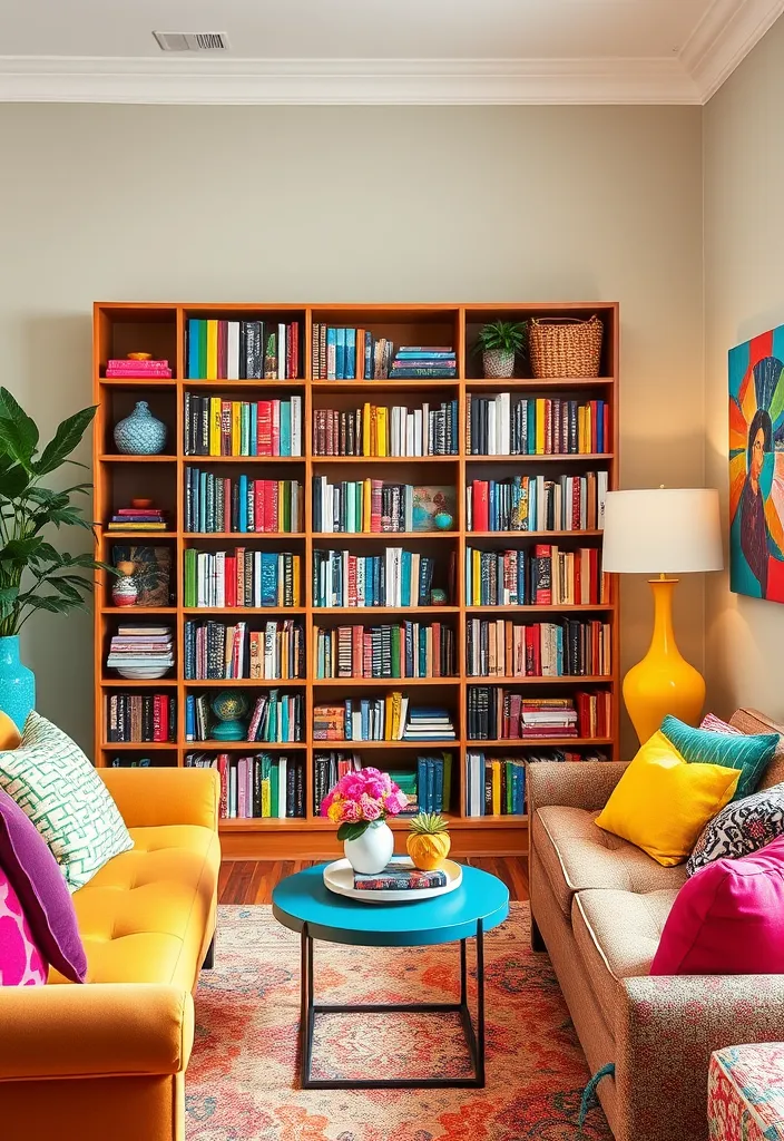 22 Bookshelves in Living Room Ideas That'll Transform Your Space Instantly! - 8. Colorful Bookshelf
