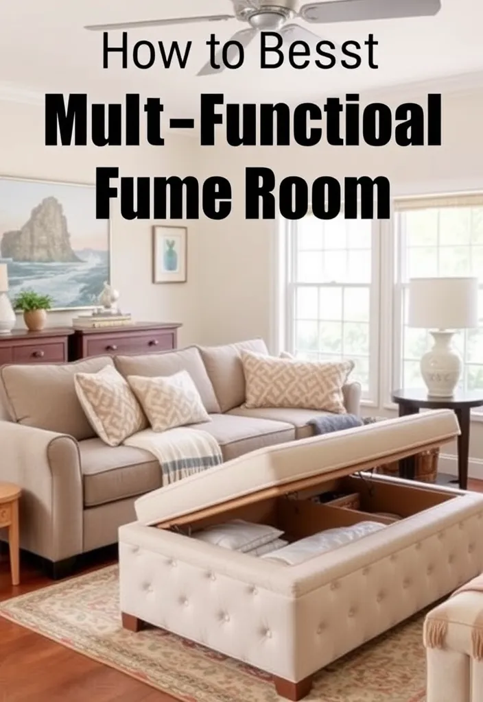 22 Cozy Cottage Living Room Ideas That'll Make You Feel Right at Home! - 11. Use Multi-Functional Furniture