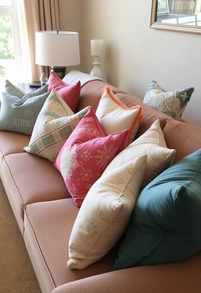 22 Cozy Cottage Living Room Ideas That'll Make You Feel Right at Home! - 17. Use Decorative Pillows