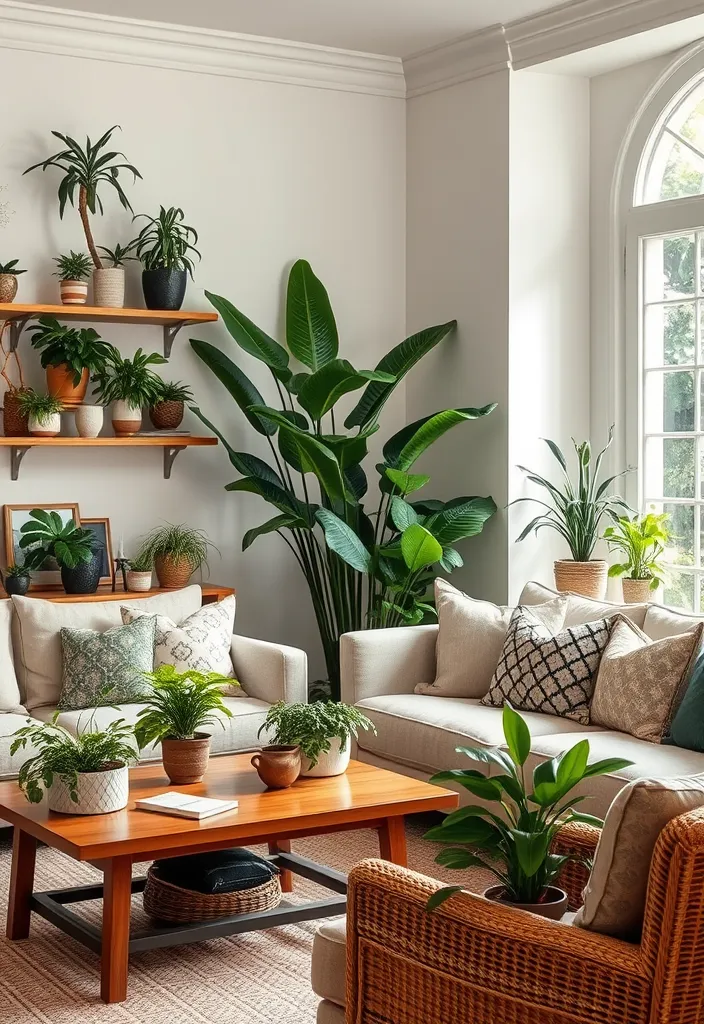 22 Cozy Cottage Living Room Ideas That'll Make You Feel Right at Home! - 7. Incorporate Greenery