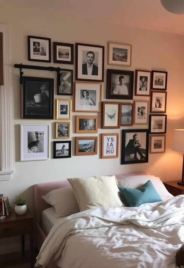 22 Cozy Moody Bedroom Ideas to Create Your Dream Sanctuary (You Won't Believe #15!) - 10. Personal Gallery Wall
