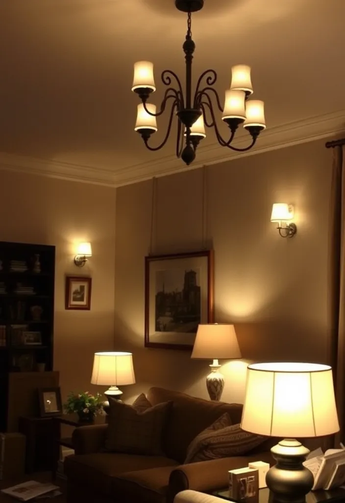 22 Cozy Traditional Living Room Ideas That'll Make You Want to Curl Up with a Book! - 11. Soft Lighting Fixtures