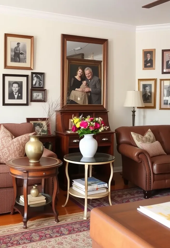 22 Cozy Traditional Living Room Ideas That'll Make You Want to Curl Up with a Book! - 16. Family Heirlooms