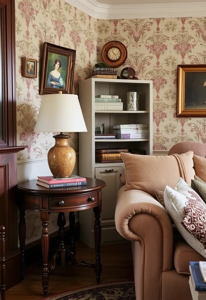 22 Cozy Traditional Living Room Ideas That'll Make You Want to Curl Up with a Book! - 5. Vintage Accents