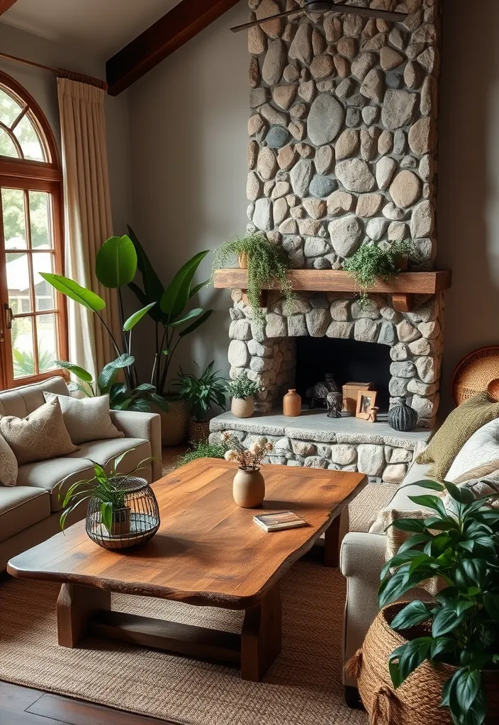 22 Cozy Traditional Living Room Ideas That'll Make You Want to Curl Up with a Book! - 7. Natural Elements
