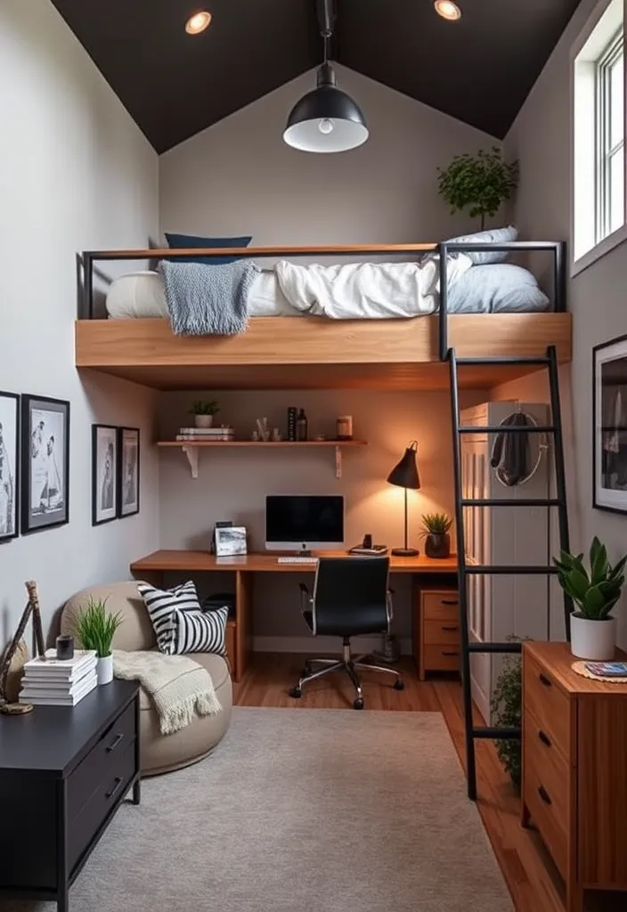22 Modern Cool Beds Ideas That Will Transform Your Sleep Space into a Dream Retreat! - 20. Chic Loft Beds