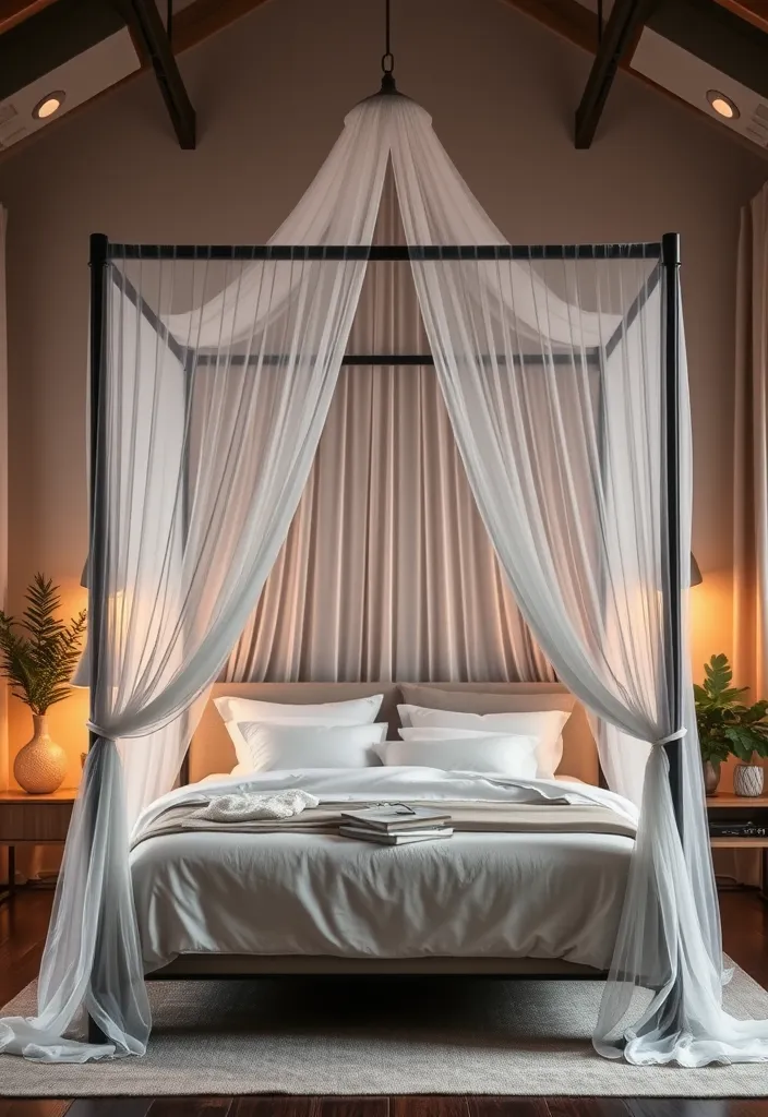 22 Modern Cool Beds Ideas That Will Transform Your Sleep Space into a Dream Retreat! - 4. Canopy Beds for a Romantic Vibe