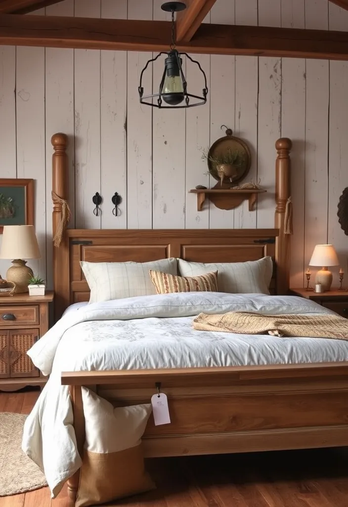22 Modern Cool Beds Ideas That Will Transform Your Sleep Space into a Dream Retreat! - 8. Rustic Farmhouse Beds