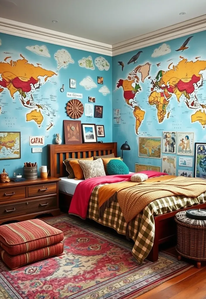 22 Modern Teen Boy Bedroom Ideas That'll Make Him Want to Stay Home! - 13. Travel-Inspired Sanctuary