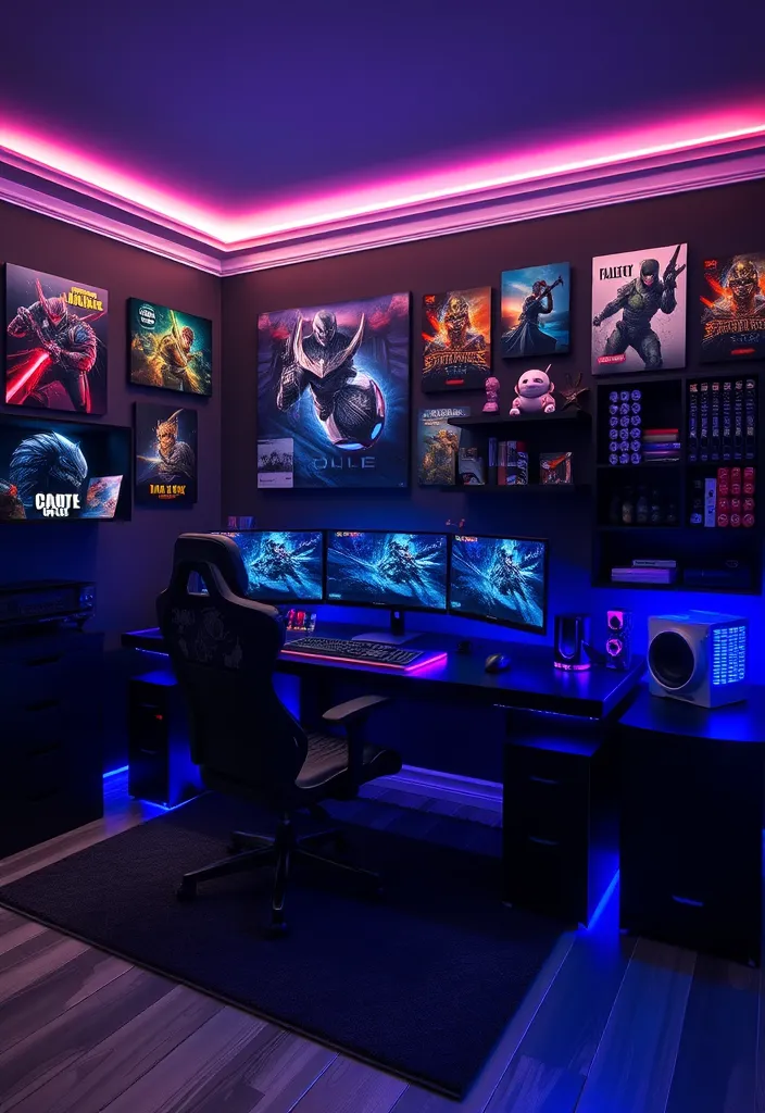 22 Modern Teen Boy Bedroom Ideas That'll Make Him Want to Stay Home! - 3. Gamer’s Retreat