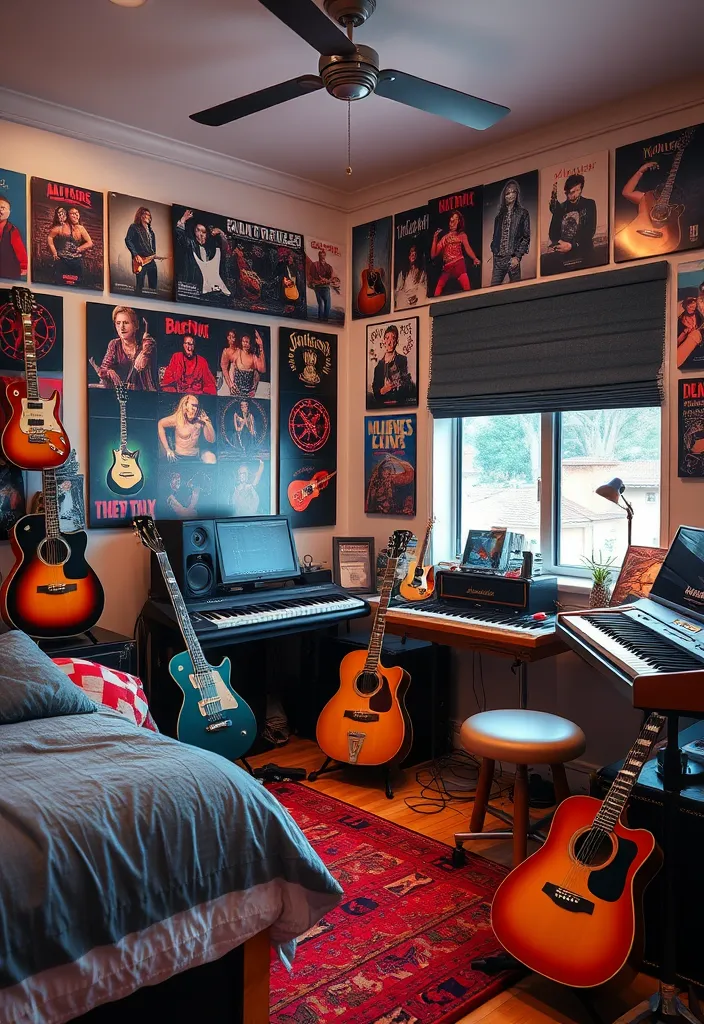 22 Modern Teen Boy Bedroom Ideas That'll Make Him Want to Stay Home! - 9. Musical Haven