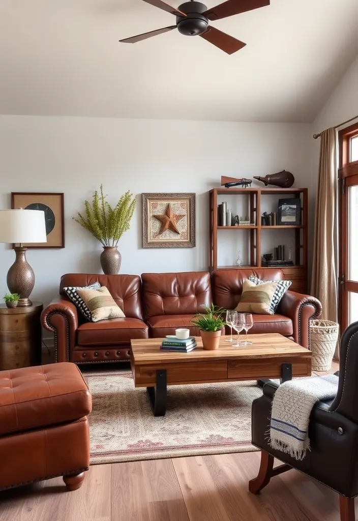 22 Modern Western Living Room Ideas That'll Make You Want to Redecorate Immediately! - 11. Modern Leather Furniture